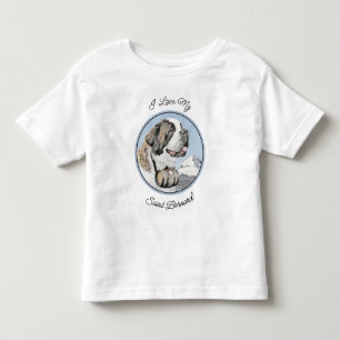 Saint Bernard Painting - Cute Original Hund Art T Shirt