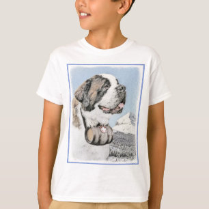 Saint Bernard Painting - Cute Original Hund Art T Shirt