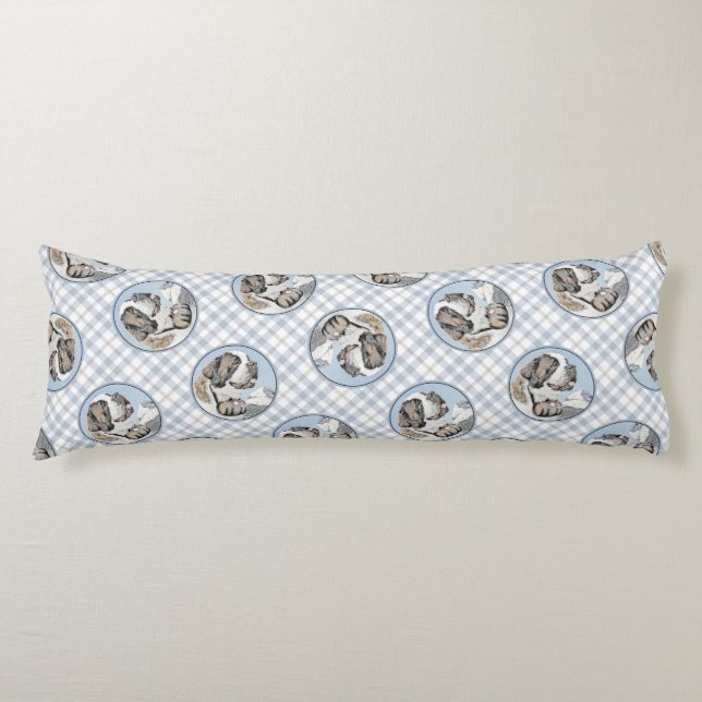 Saint Bernard Painting Rough St Original Hund Art Kroppskudde (Framsidan)