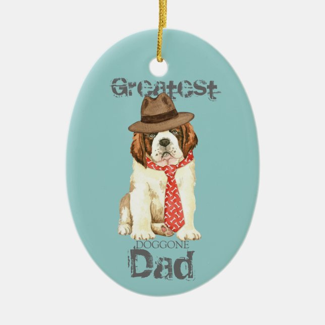 Saint Bernard Pappa Ceramic Ornament (Framsidan)