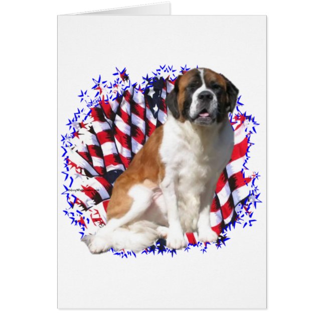 Saint Bernard Patriot Hälsningskort (Framsidan)