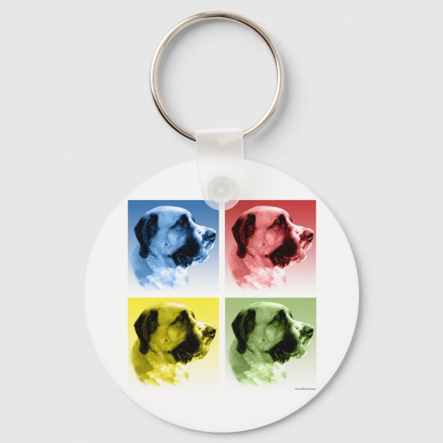 Saint Bernard Pop Art Nyckelring (Framsida)