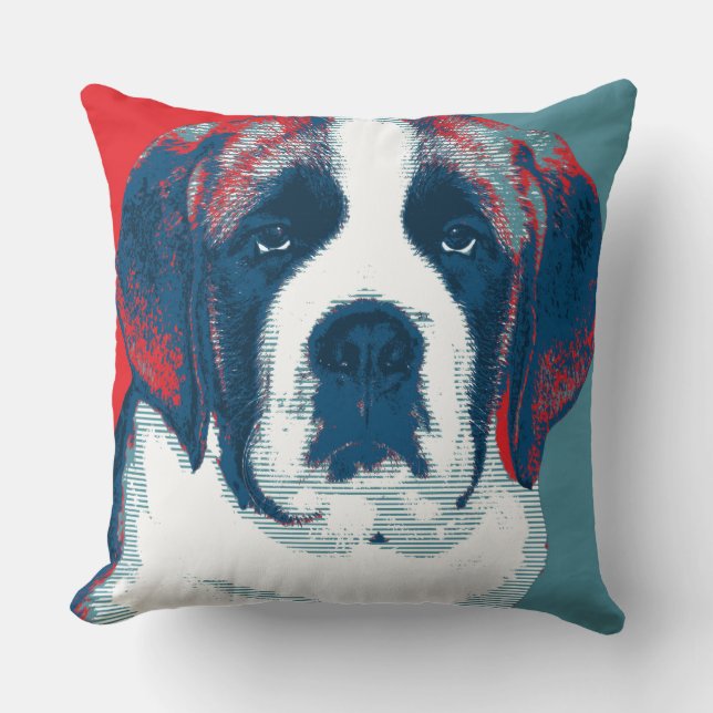 Saint Bernard Puppy Hope Policy Parody Design Kudde (Framsida)