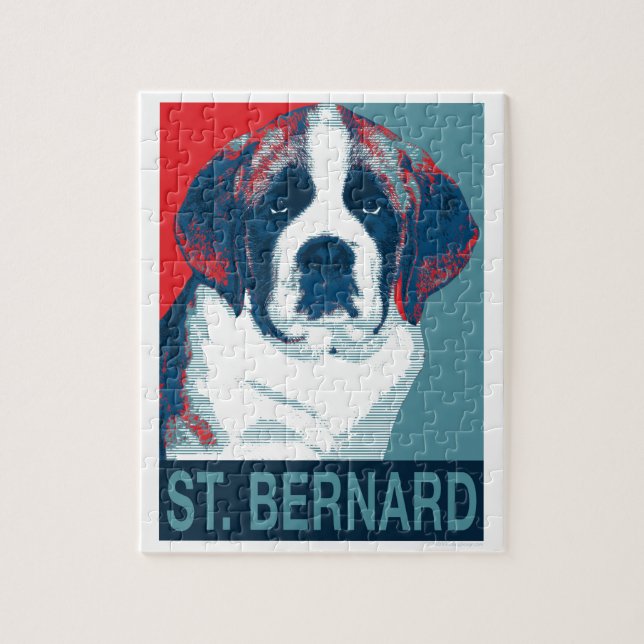 Saint Bernard Puppy Hope Policy Parody Design Pussel (Vertikal)