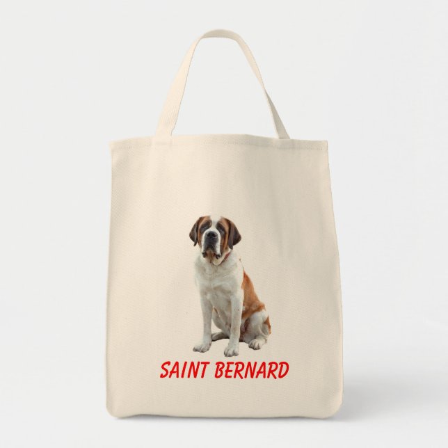 Saint Bernard Puppy Hund Canvas Livsmedel Totebag Tygkasse (Framsidan)
