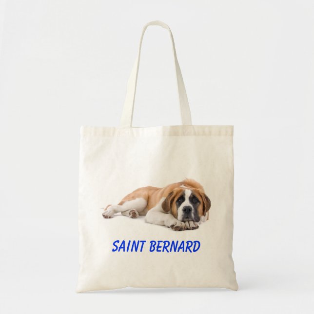 Saint Bernard Puppy Hund Canvas Livsmedel Totebag Tygkasse (Framsidan)