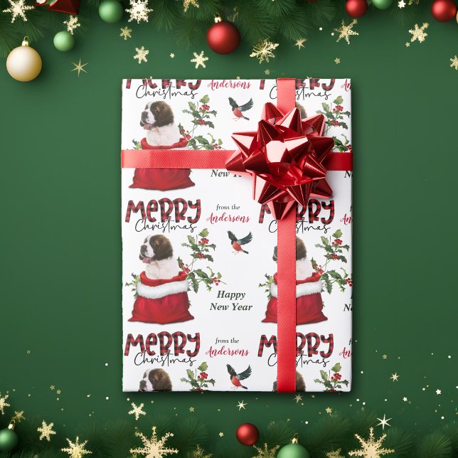 Saint Bernard Puppy Hund julklapp Presentpapper (Skapare uppladdad)