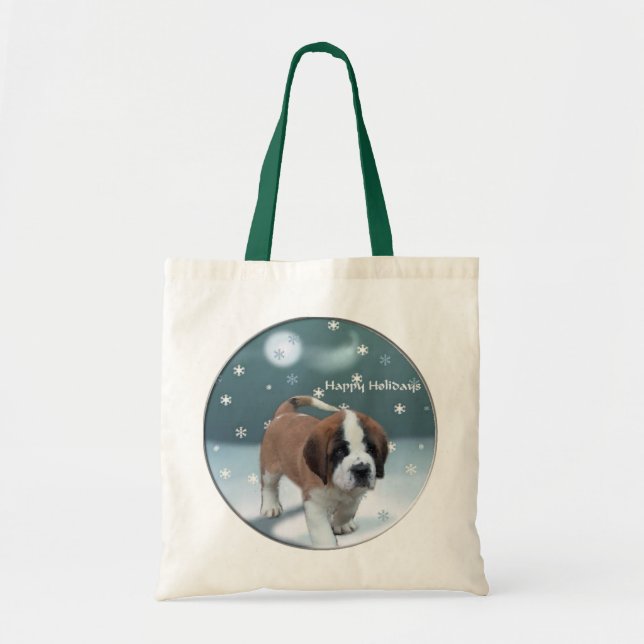 Saint Bernard Puppy-julklappar Tygkasse (Framsidan)
