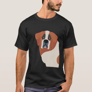 Saint Bernard Puppy Tecknad Art Cute Animal Hund L T Shirt