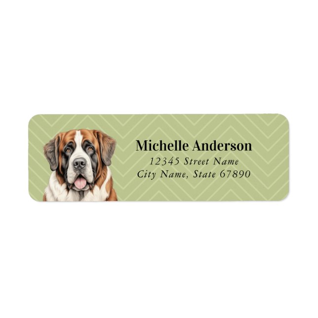 Saint Bernard Returetiketters Returadress Etikett (Framsidan)