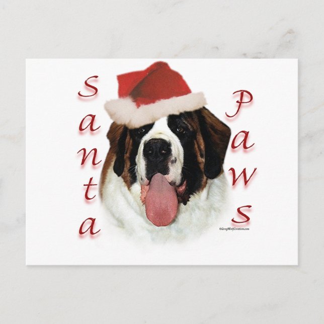 Saint Bernard Santa Tassar Helg Vykort (Framsida)