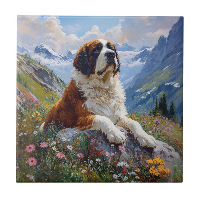 Saint Bernard Scenia WildblommFält Kakelplatta (Framsidan)