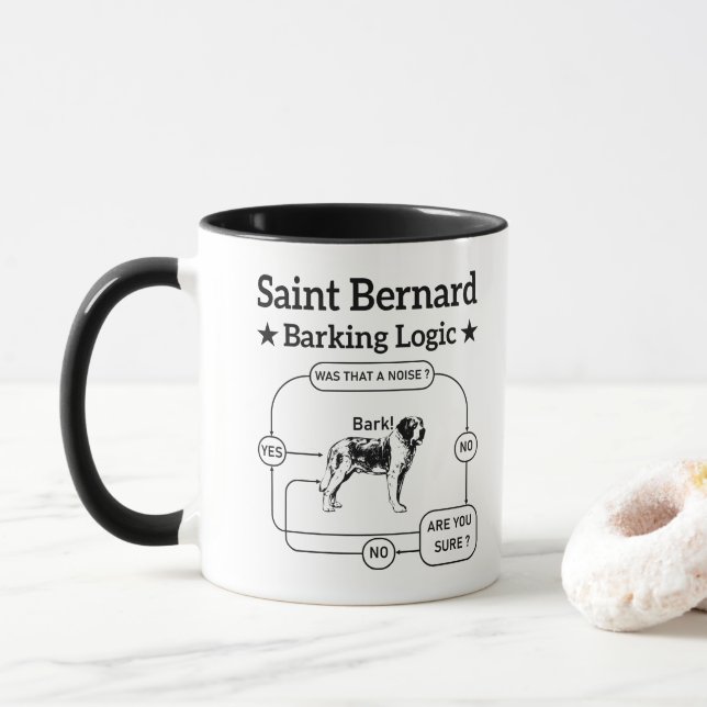 Saint Bernard skäller logik Roligt hundägare Coolt Mugg (Med munk)