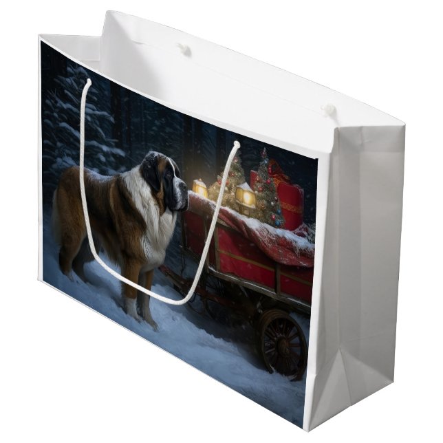 Saint Bernard Snowy Sleigh-juldekretet (Framsidan Vinklad)