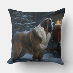 Saint Bernard Snowy Sleigh-juldekretet Kudde