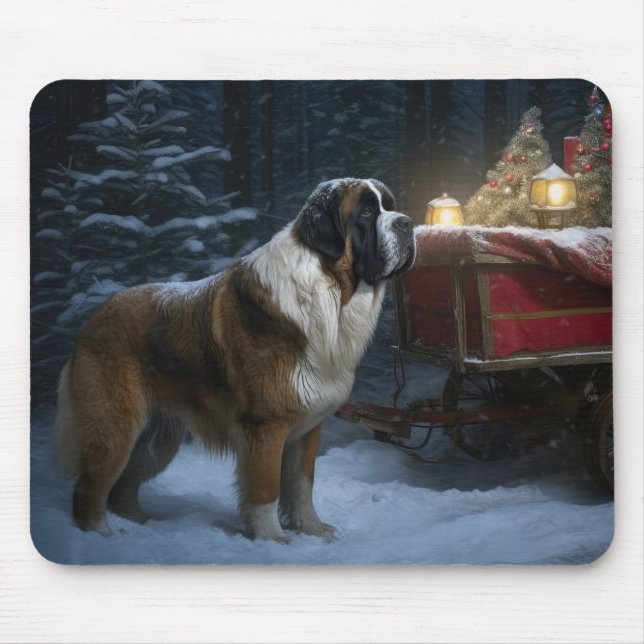 Saint Bernard Snowy Sleigh-juldekretet Musmatta (Framsidan)