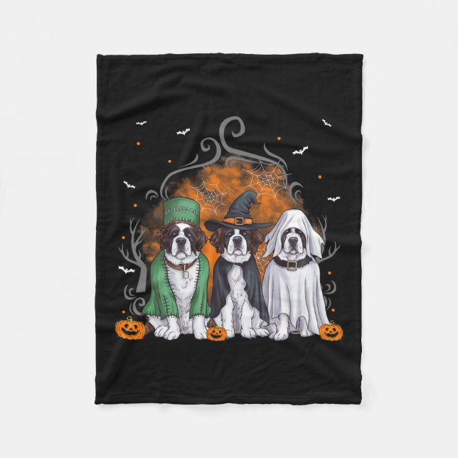 Saint Bernard St. Bernard Hund Halloween Ghost Cos Fleecefilt (Framsidan)