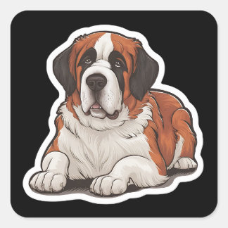 Saint Bernard Sticker Fyrkantigt Klistermärke