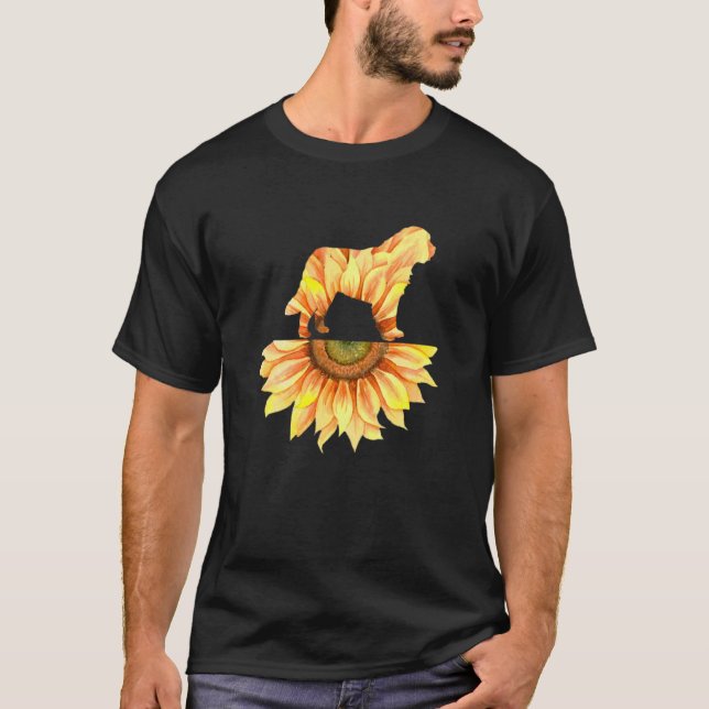 Saint Bernard Sunblommor Women T Shirt (Framsida)