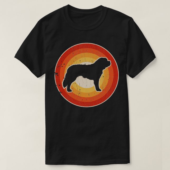 Saint Bernard Sunset Retro för manar Women Boys Gi T Shirt (Design framsida)