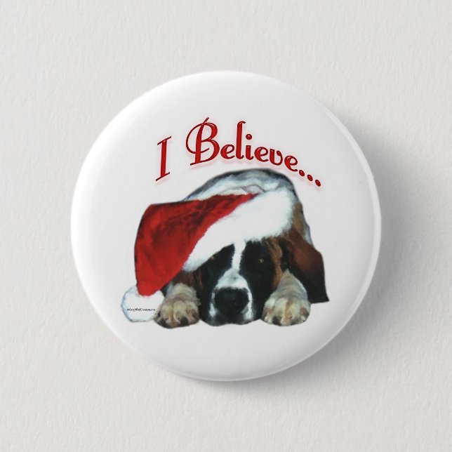 Saint Bernard tror jag - Button Knapp (Framsida)