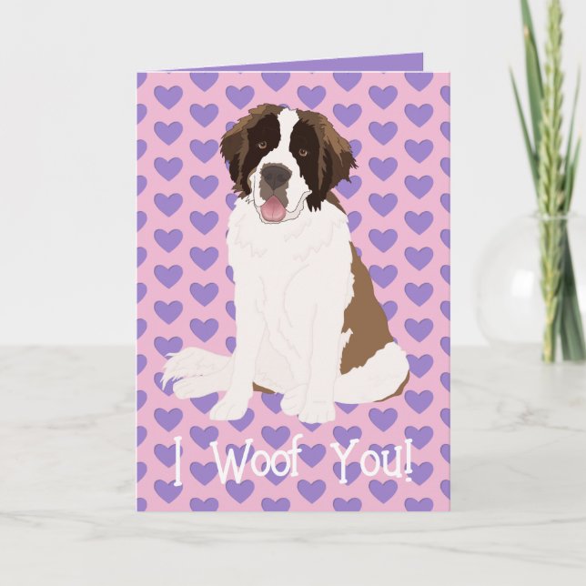 Saint Bernard Valentin  Tack Kort (Framsida)