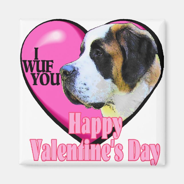 Saint Bernard Valentindagen-gåvor Magnet (Framsidan)