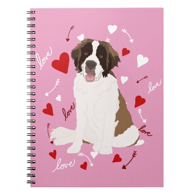 Saint Bernard Valentines day Anteckningsbok (Framsidan)