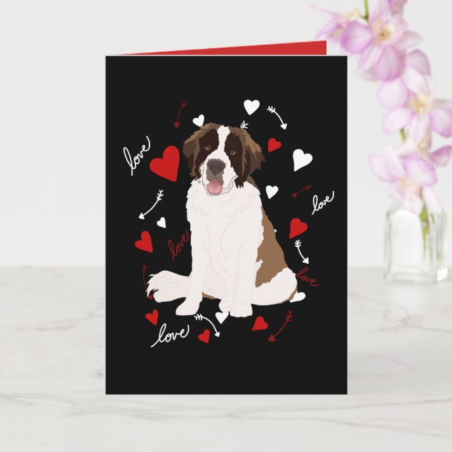 Saint Bernard Valentines day Kort (Orkide)