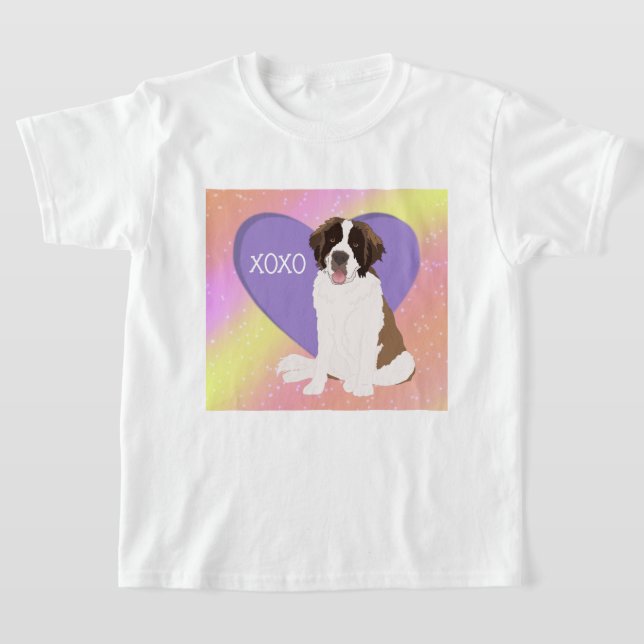 Saint Bernard Valentines day XOXO T Shirt (Laydown)