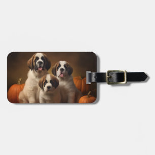 Saint Bernard Valp Höstglädje Pumpa Bagagebricka