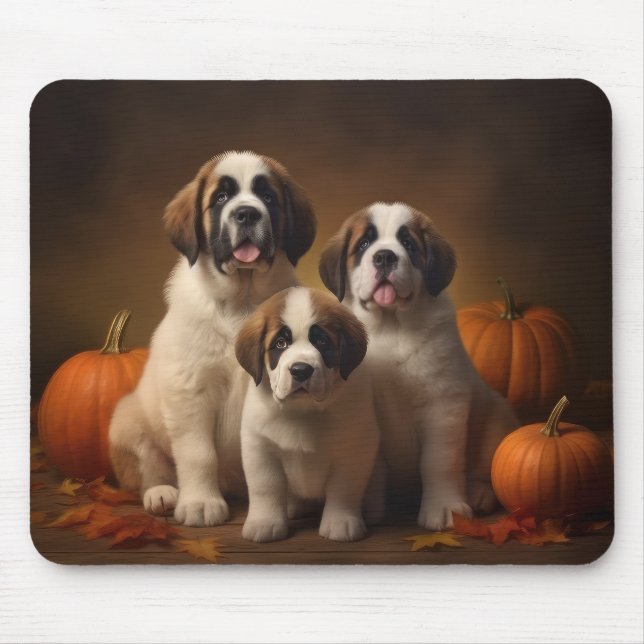 Saint Bernard Valp Höstglädje Pumpa Musmatta (Framsidan)