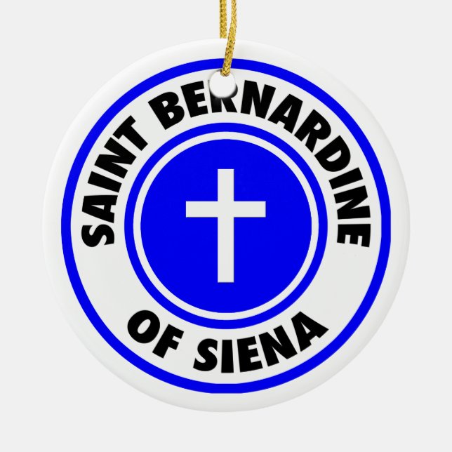 Saint Bernardine från Siena Julgransprydnad Keramik (Framsidan)
