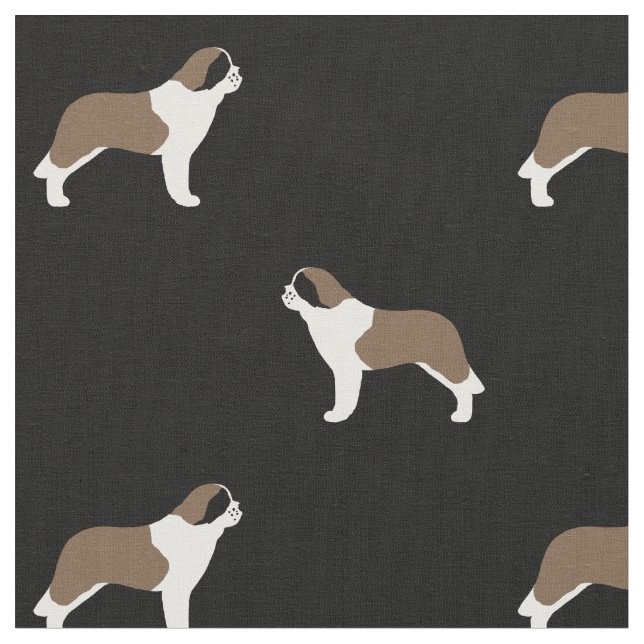 Saint Bernards Hundrasmönster Tyg (Närbild)