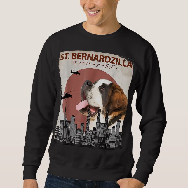 Saint Bernardzilla Funny Saint Bernard Hundälskare Lång Ärmad Tröja (Framsida)