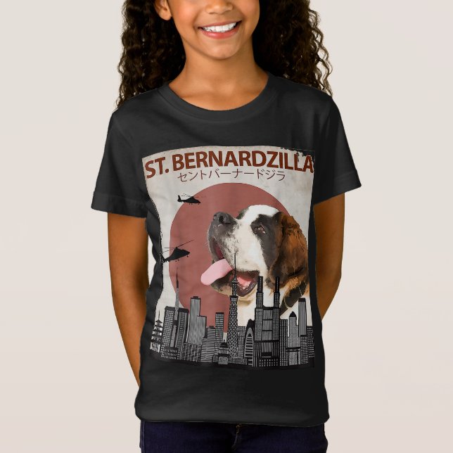 Saint Bernardzilla Funny Saint Bernard Hundälskare T Shirt (Framsida)