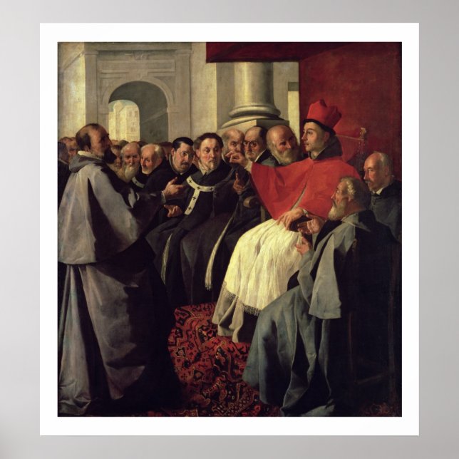 Saint Bonaventure (1221-74) vid Lyonrådet Poster (Framsidan)