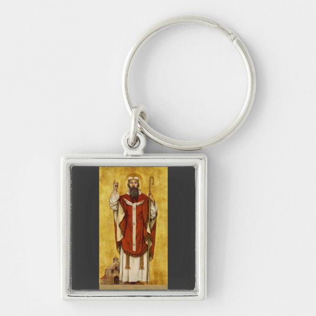 Saint Boniface av Albrecht de Vriendt Fyrkantig Silverfärgad Nyckelring (Framsidan)