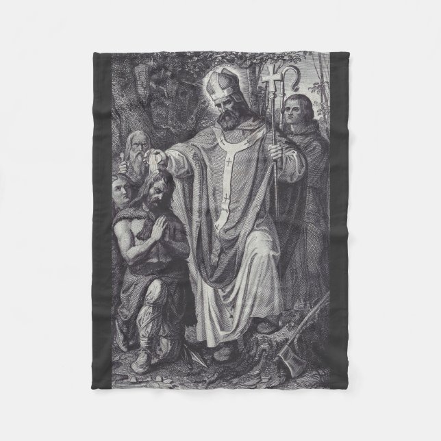 Saint Boniface English Benedicine munk Fleecefilt (Framsidan)