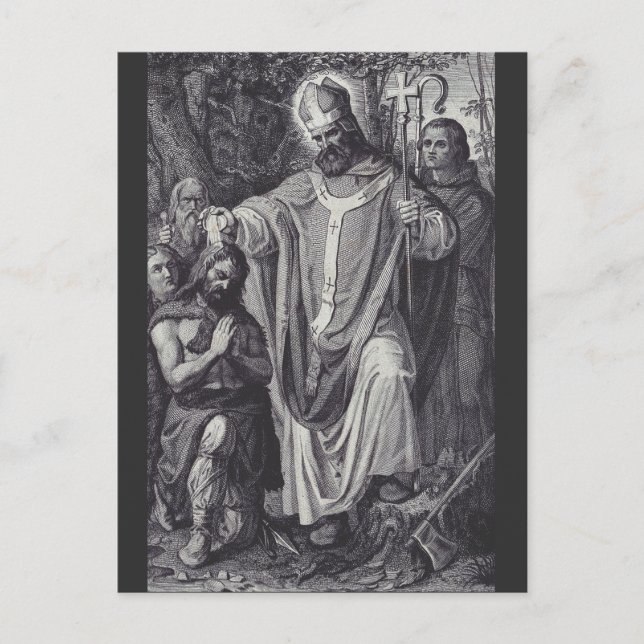 Saint Boniface English Benedicine munk Helg Vykort (Framsida)