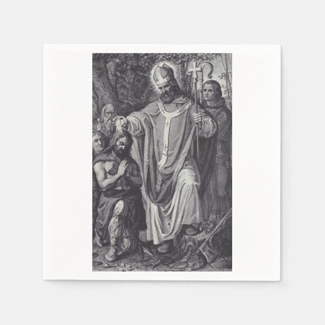 Saint Boniface English Benedicine munk Pappersservett (Framsidan)