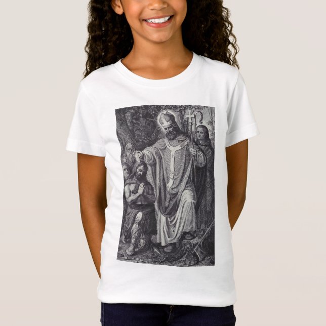 Saint Boniface English Benedicine munk T Shirt (Framsida)