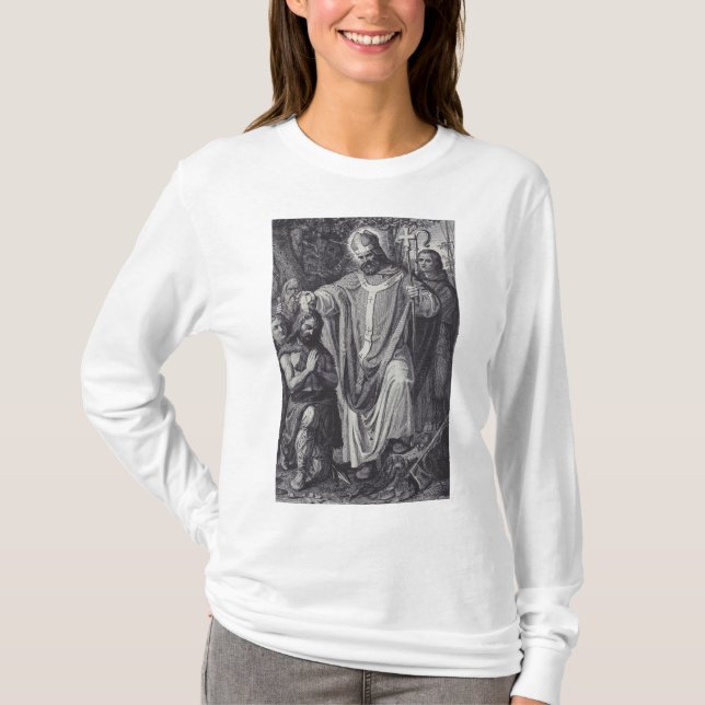 Saint Boniface English Benedicine munk T Shirt (Framsida)