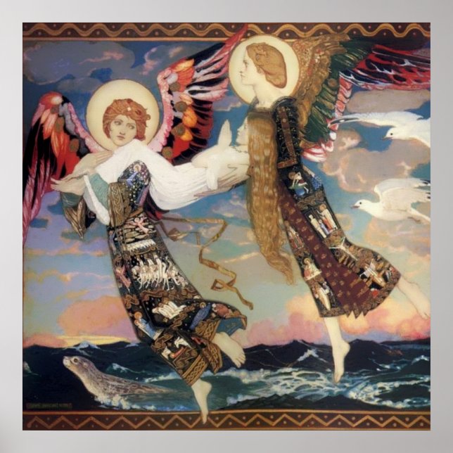 “Saint Bride” Ängelkonst av John Duncan Poster (Framsidan)
