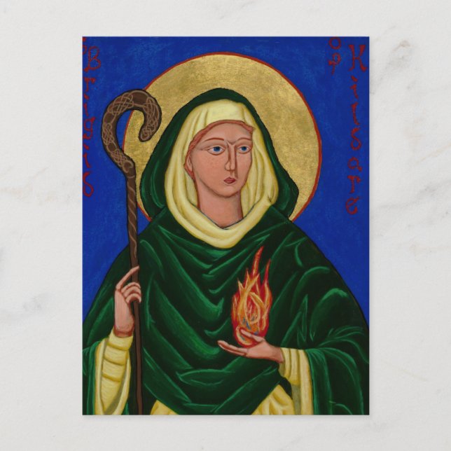 Saint Brigid med Heliga Fire Vykort (Framsida)
