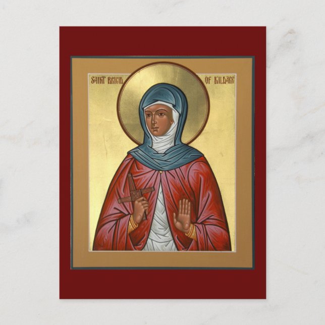Saint Brigid of Kildare Prayer Card Vykort (Framsida)