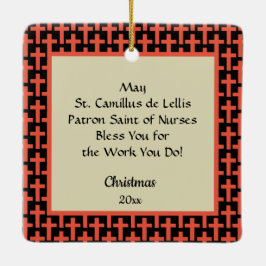 Saint Camillus Comforting an Ogiltigt (M 021) Julgransprydnad Keramik