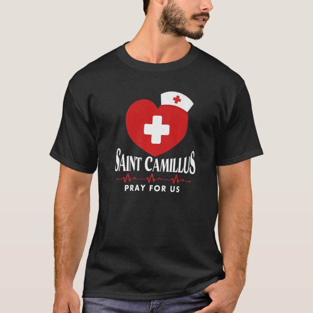 Saint Camillus De Lellis katolska Patron Saint Nur T Shirt (Framsida)