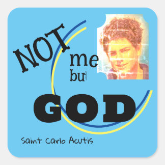 Saint Carlo Acutis Fyrkantigt Klistermärke