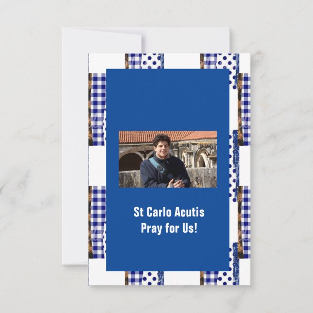Saint Carlo Acutis Tack Kort (Framsida)